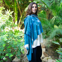 Cyan Dawn Botanical Scarf – cyanotype sun-printed scarf by MIM Creative Wear, Egypt
