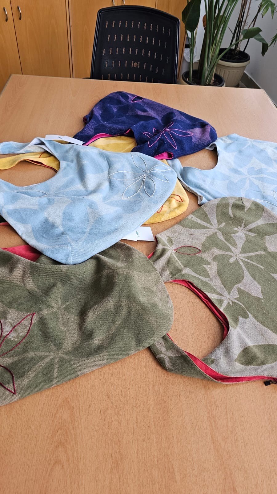 Bashera Tree Bo2ga – all colourways laid out: indigo, sky blue, mustard and olive – view 13