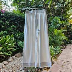 Breeze Line Pleated Hem Linen Pants – women's pants by MIM Creative Wear, Egypt