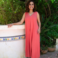 Breeze V-Neck Dress - Viscose – women's dress by MIM Creative Wear, Egypt