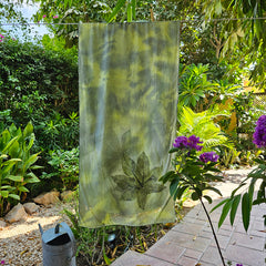 Gardenia Scarf Cotton Voile – botanical print scarf by MIM Creative Wear, Egypt