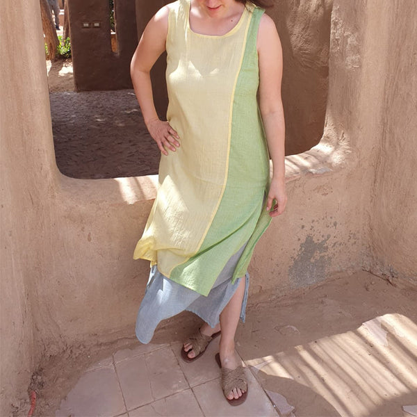 SV7 3-Color Two-Layer Sleeveless Dress – women's dress by MIM Creative Wear, Egypt