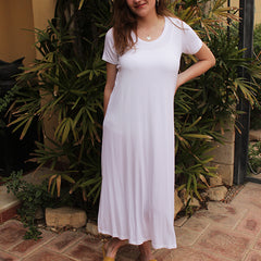 D22 Half-Sleeve Basic Maxi Dress – women's dress by MIM Creative Wear, Egypt