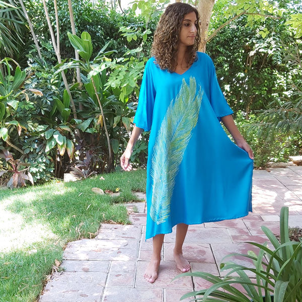 N5 V-Neck Half-Sleeve Dress - Turqoise – view 5
