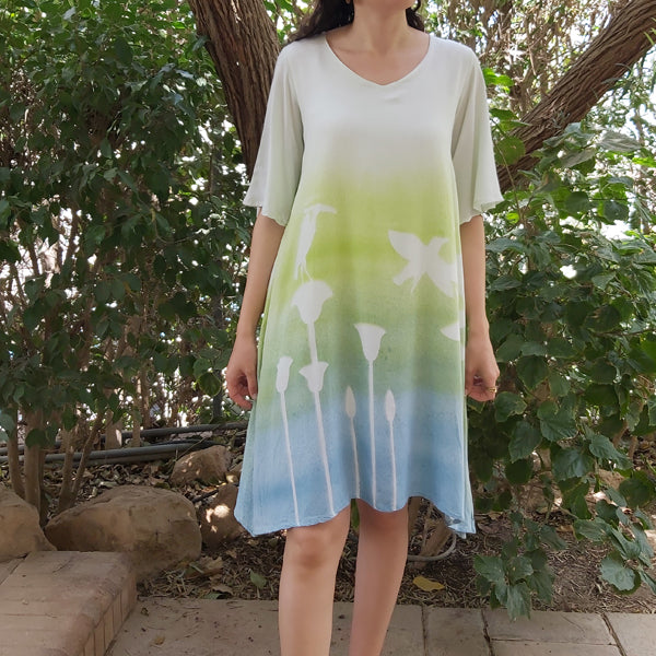 N5 V-Neck Half Sleeve Dress-White – view 7