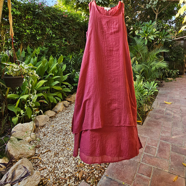 MIM ESSENCE COTTON VOILE LAYERED DRESS