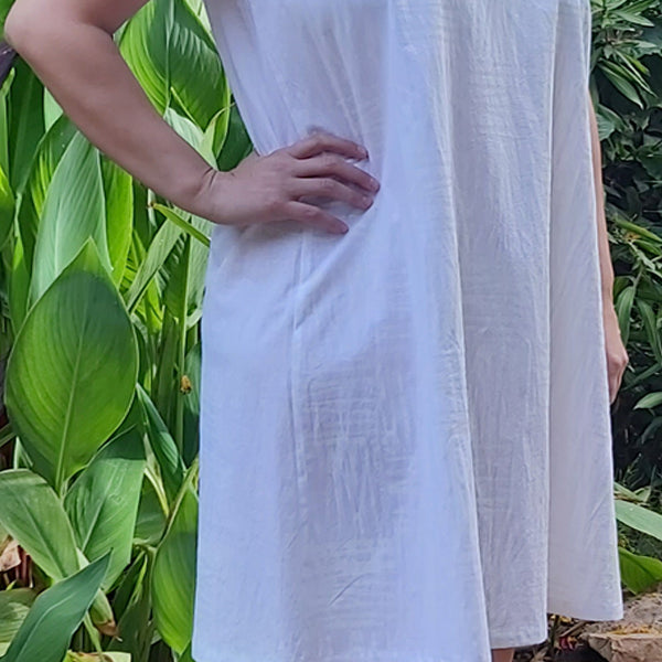 CRISP WHITE A-LINE COTTON DRESS MimCreativeWear CRISP WHITE A-LINE COTTON DRESS MimCreativeWear