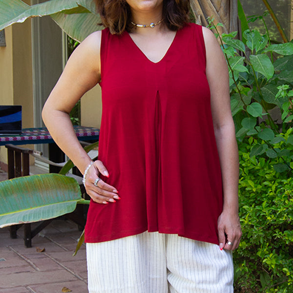 BREEZE V-NECK TOP - Viscose