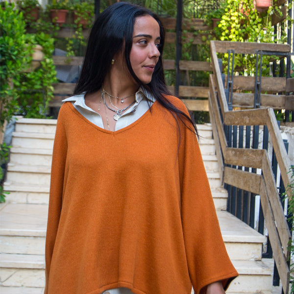 W245 Rib Poncho-Free Size