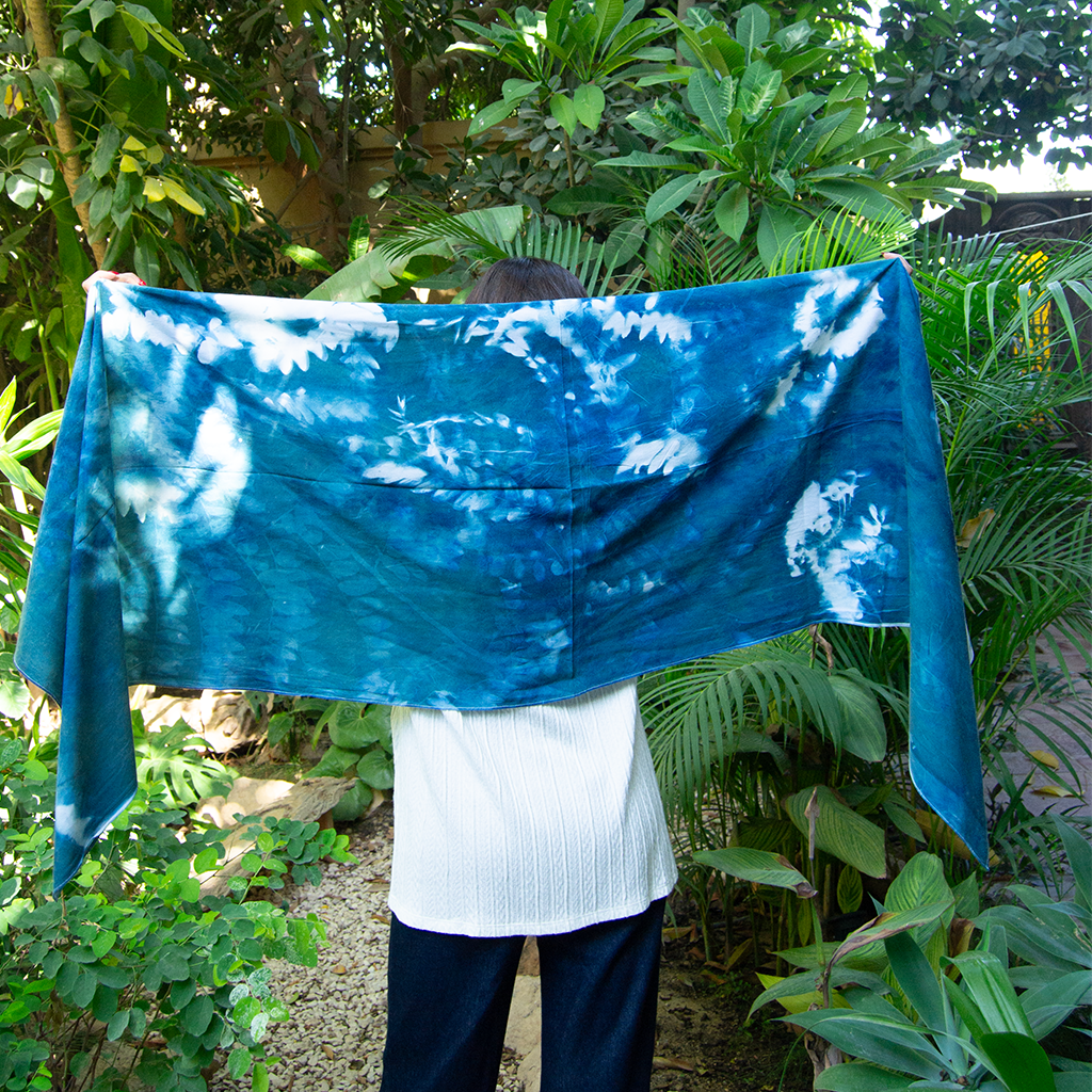 Cyan Dawn Botanical Scarf – view 2