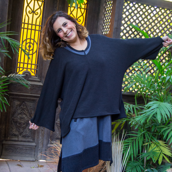 W245 Rib Poncho-Free Size