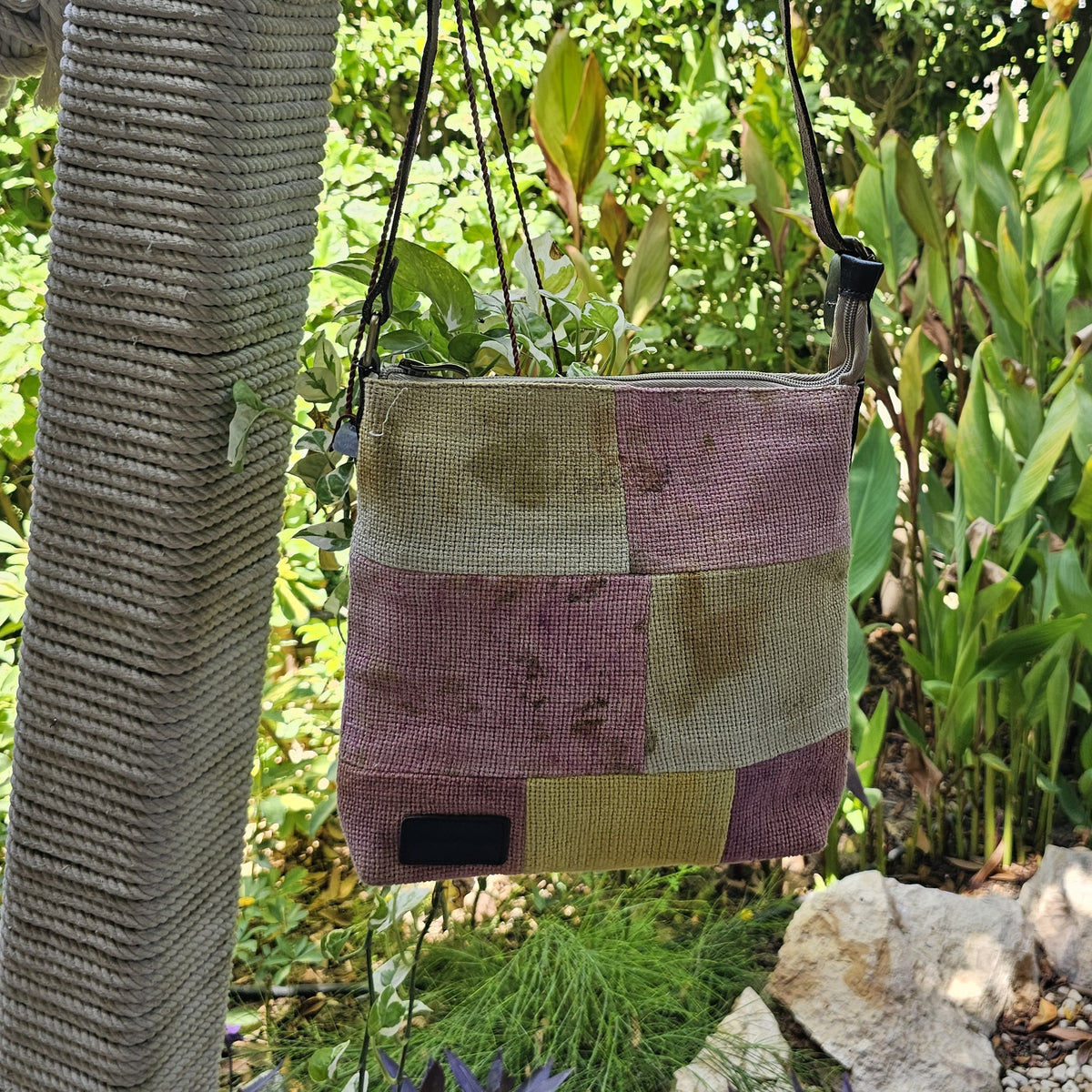 Eco Mosaic Cross Bag - Patchwork – eco-printed bag by MIM Creative Wear, Egypt