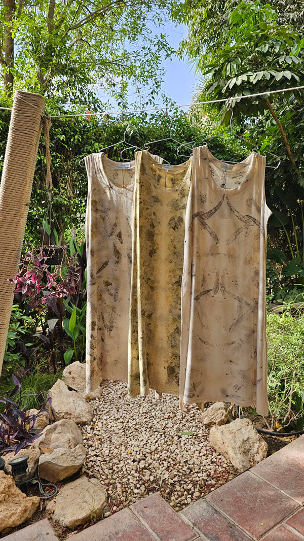 PETAL ECOPRINT DRESS SLIM