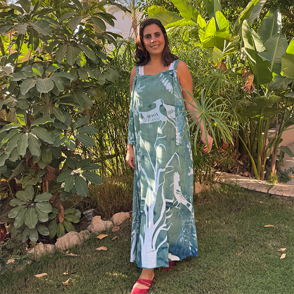 TREE OF LIFE CYANO DRESS   Free Size