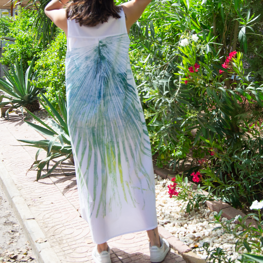 Tropic Shift Cotton Midi Dress – view 3
