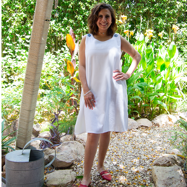 CRAFTY BUTTONS LINEN SHORT DRESS