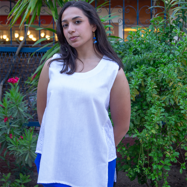 SUNLINE LINEN TOP WHITE