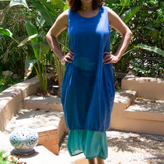 Balloon Style Cotton Dress Two-Color – botanical print women's dress by MIM Creative Wear, Egypt