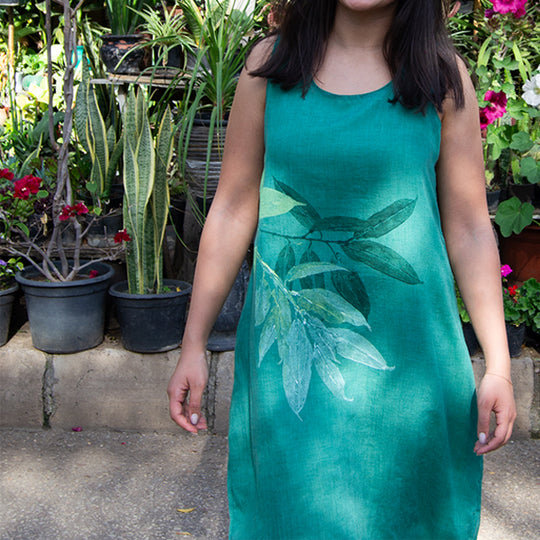 Balloon Style Cotton Dress Two-Color – view 2