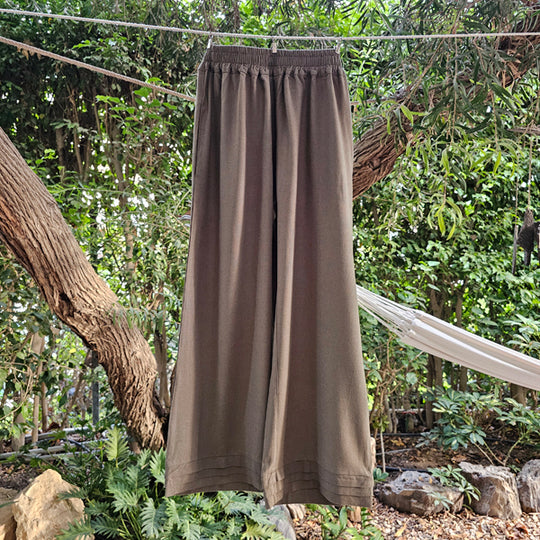Breeze Line Pleated Hem Linen Pants – view 2