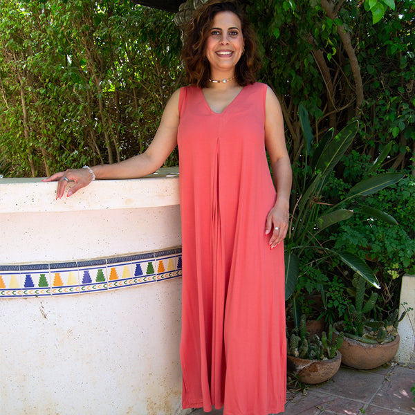 Breeze V-Neck Dress - Viscose – women's dress by MIM Creative Wear, Egypt