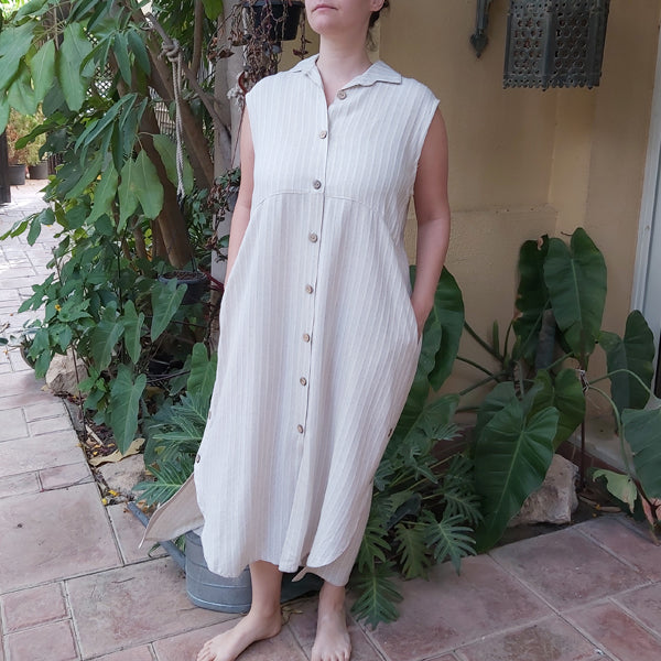 Comfy Linen Shirt Dress - Side Buttons – view 5