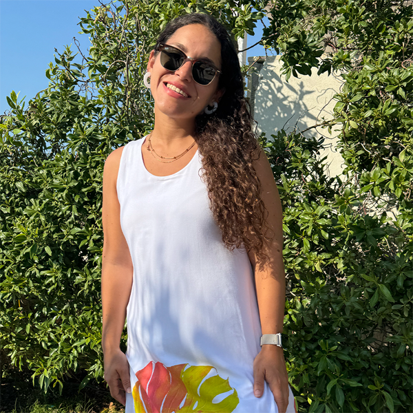 Coral Mostera Leaf Print Layered Dress – view 2