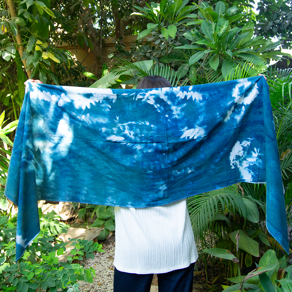 Cyan Dawn Botanical Scarf – view 3