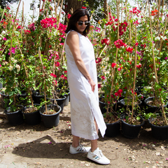 Edelweiss Cotton Dress – botanical print women's dress by MIM Creative Wear, Egypt