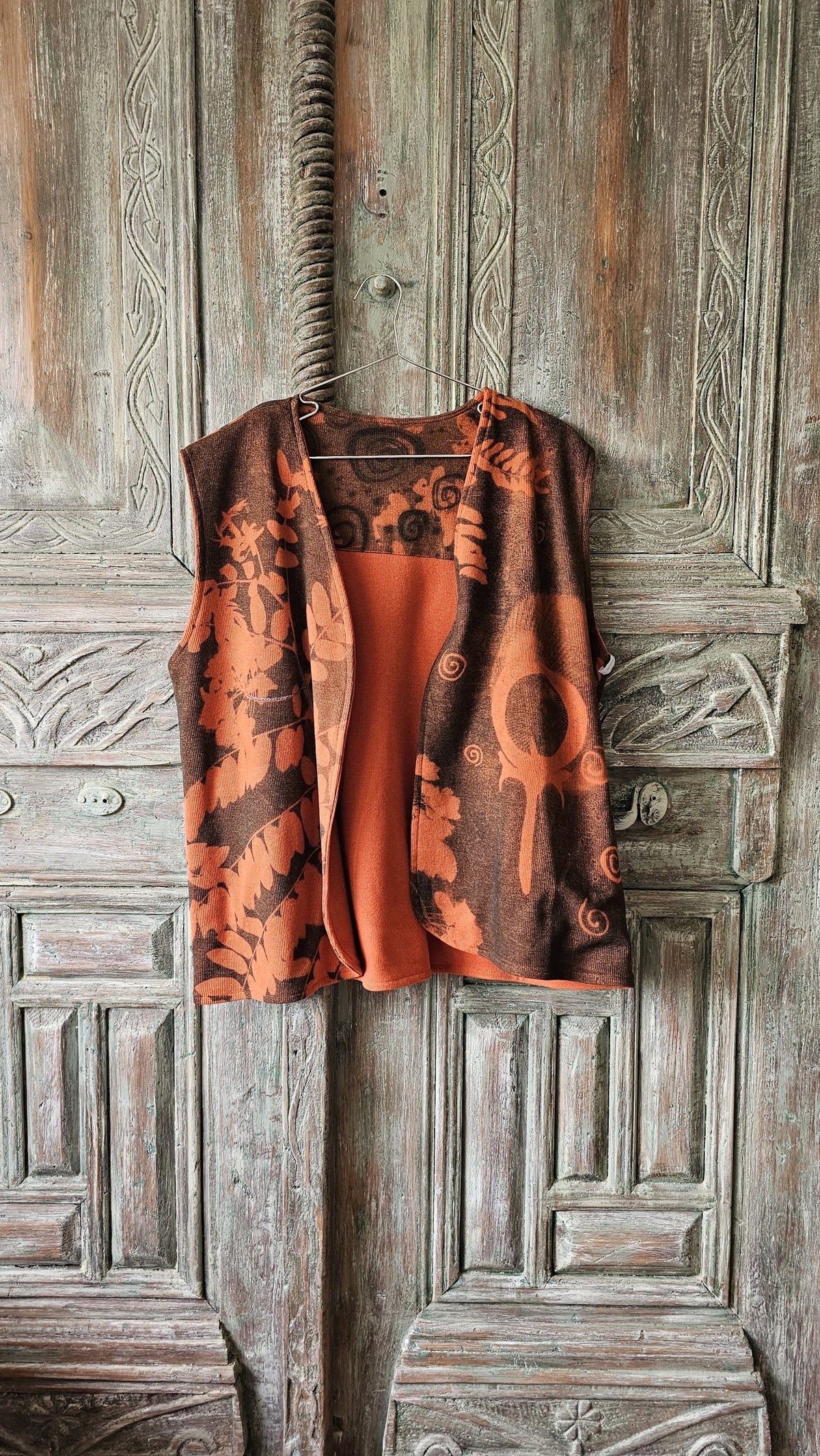 Inside Out Vest – orange & brown – view 6