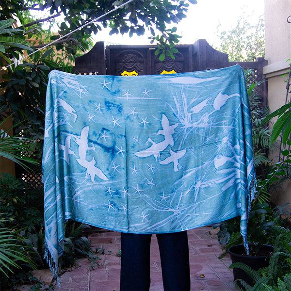 Jadareya Saqara Shawl Cyano – view 2