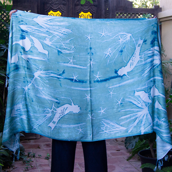 Jadareya Saqara Shawl Cyano – view 3