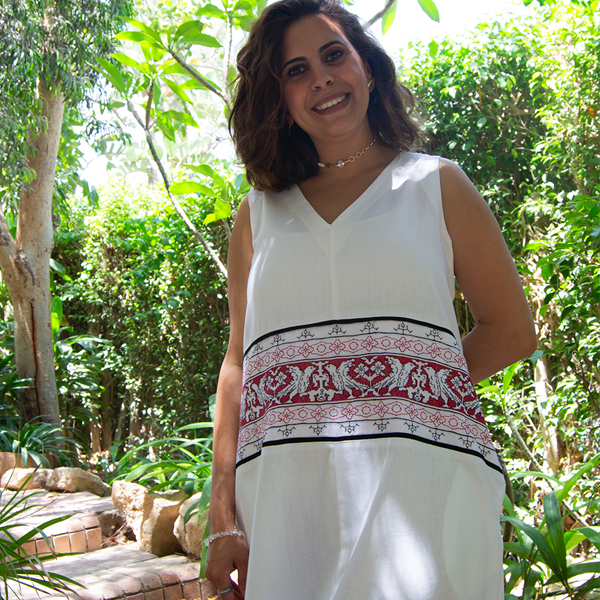 Linen Bloom Midi Dress