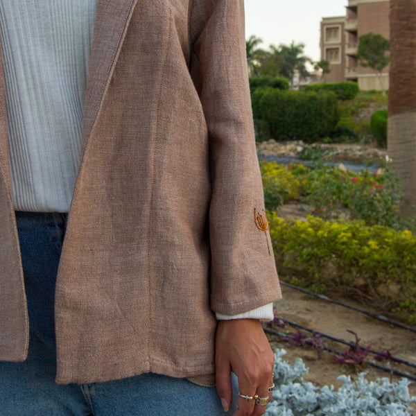 Lotus Blossom Mid Season Jacket Embroidered – women's jacket by MIM Creative Wear, Egypt