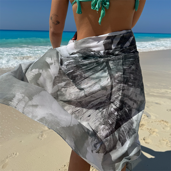 Lush Cash Mayo – botanical print scarf by MIM Creative Wear, Egypt