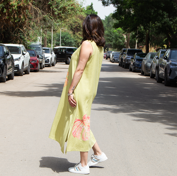 Monstera Blush Linen Midi Dress – view 2