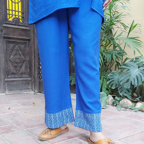 Palm Linen Pants – hand block-printed women's pants by MIM Creative Wear, Egypt