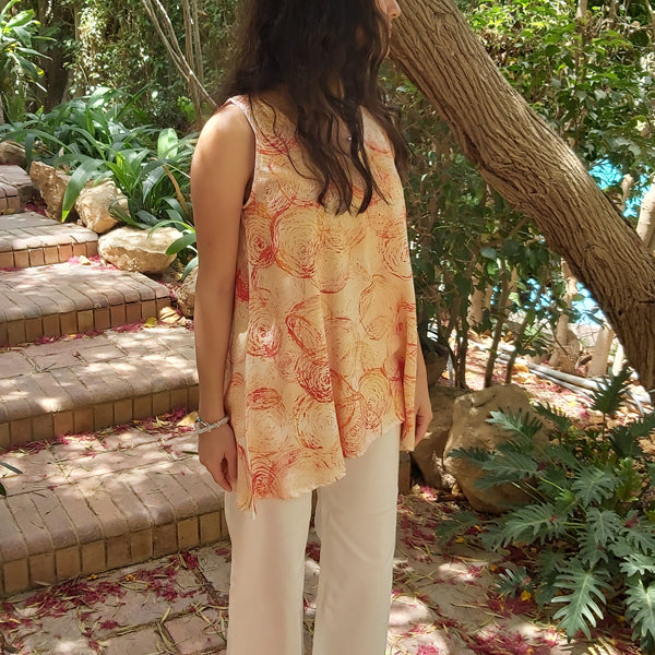 Summer Flair Top – hand-printed women's top by MIM Creative Wear, Egypt