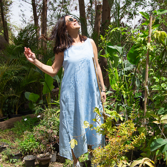 Sunset Palm Cotton Voile Midi Dress – view 2