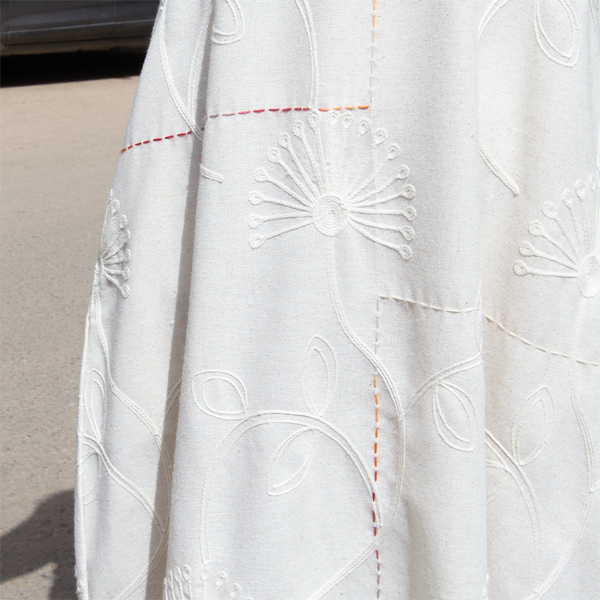 Threads Embroidered Linen Midi Dress – view 3
