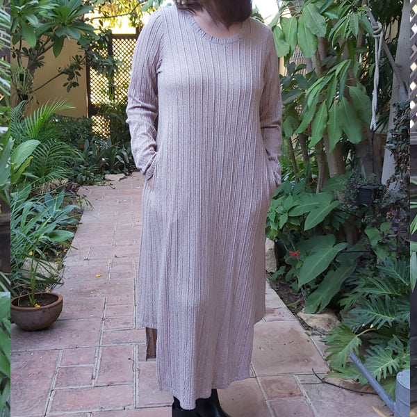 Truely Essential Rib Knit Dress – women's dress by MIM Creative Wear, Egypt