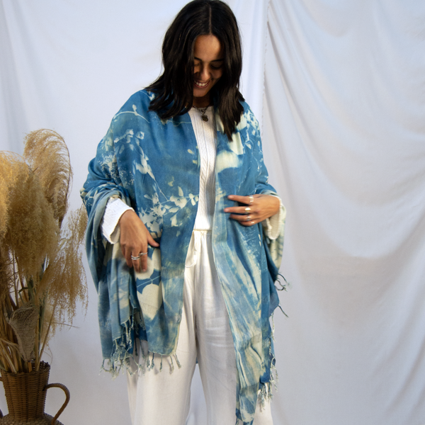 WM17 Cyano-Print Garden Shawl – view 3
