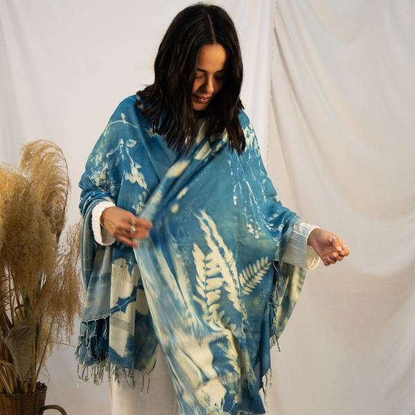 WM17 Cyano-Print Garden Shawl – view 4