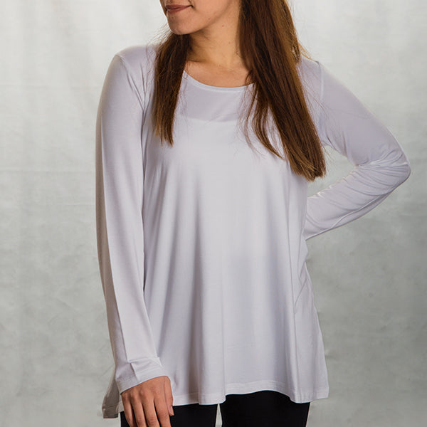 BE16A Round-Neck A-Shape Long-sleeve Basic Top
