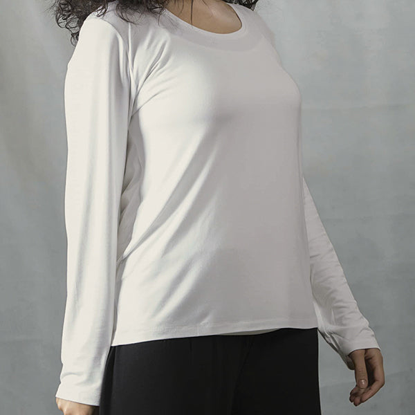 BE6 Round-Neck Straight-Fit Long Sleeve Basic Top