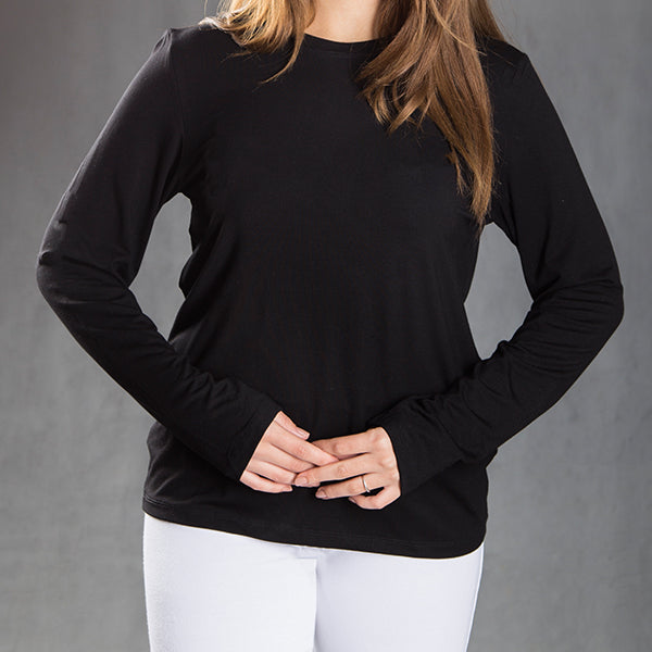 BE7 Crew-Neck Straight-Fit Long Sleeve Basic Top