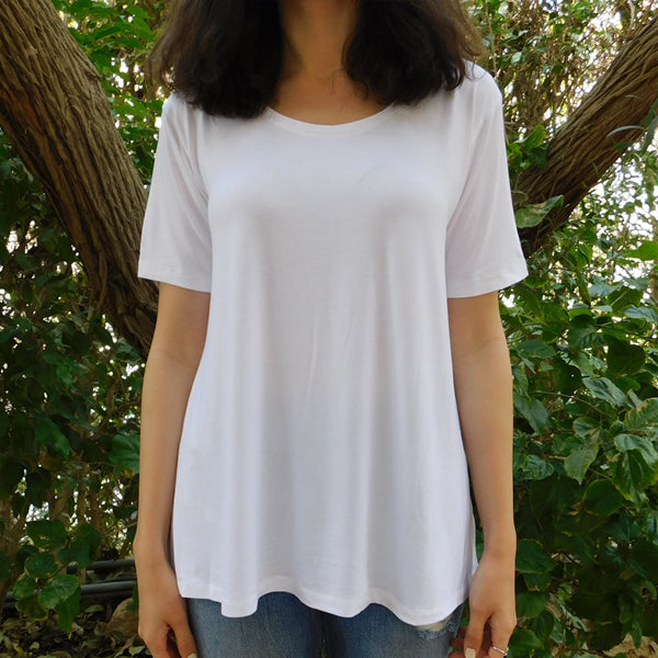 Basic Element Scooped Neck A-Line T-Shirt – women's t-shirt by MIM Creative Wear, Egypt