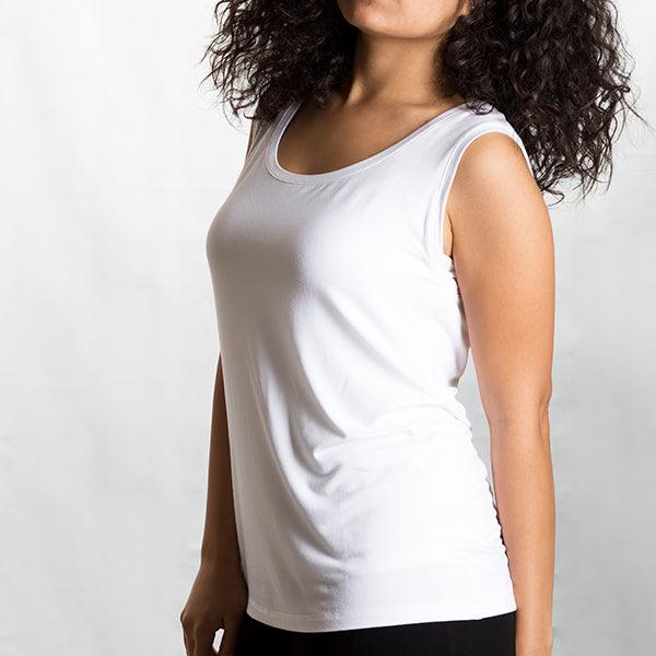 Basic Element Scooped-Neck Linear Fit Sleeveless Tank Top – women's top by MIM Creative Wear, Egypt