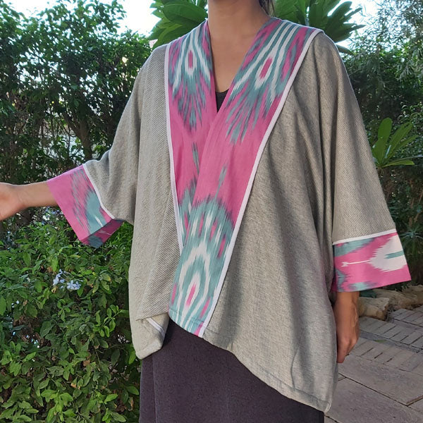 Ikat Kimono Jacket Free Size – women's kimono by MIM Creative Wear, Egypt