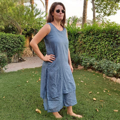 MIM Sahara Layered Dress - Cotton Voile – women's dress by MIM Creative Wear, Egypt
